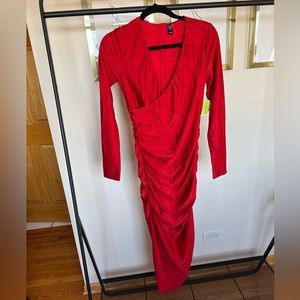 Windsor ruched satin finish dress